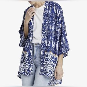 Knox Rose Women's Duster Cardigan in Surfs Up Paisley Sz XS/S